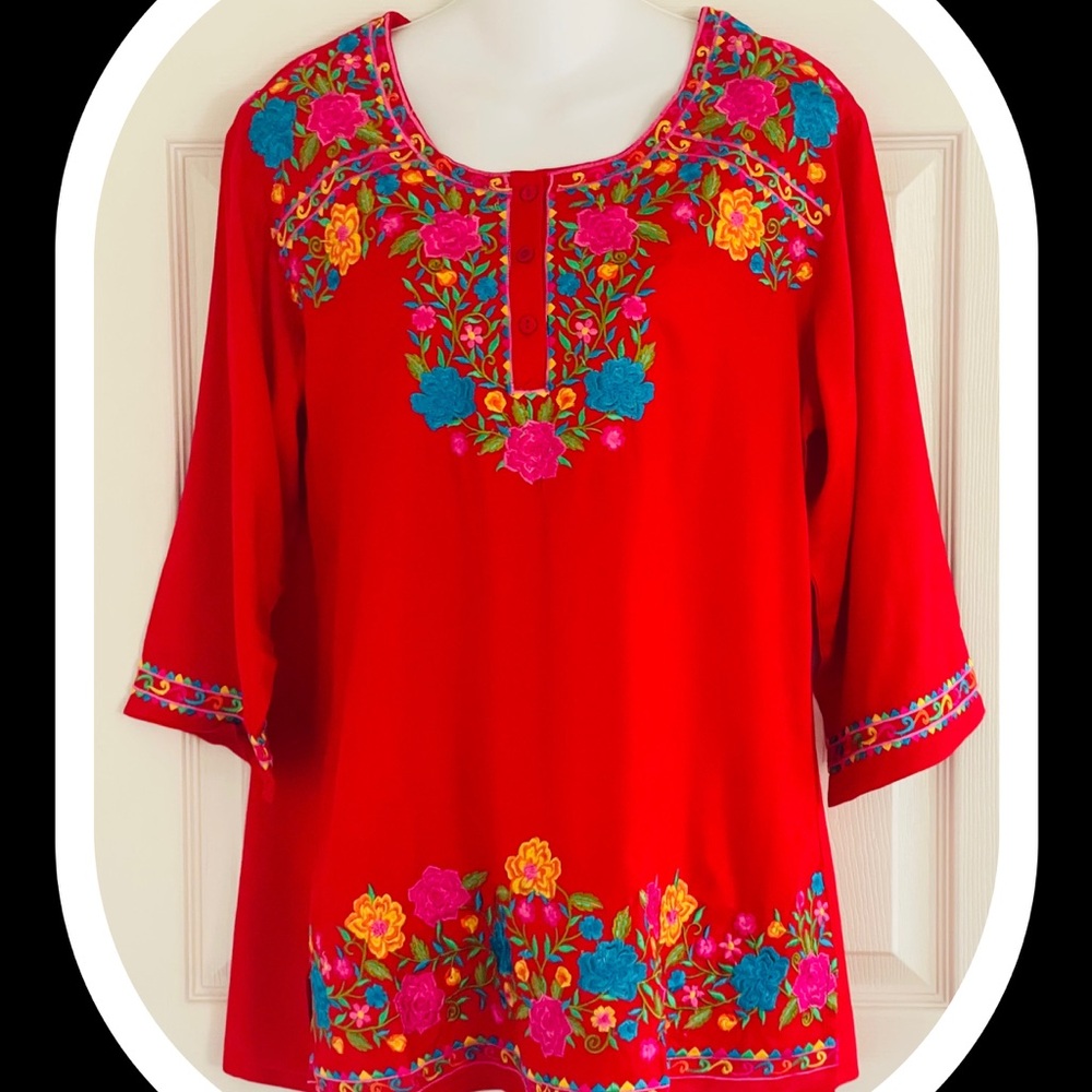 100% Rayon Red Color top